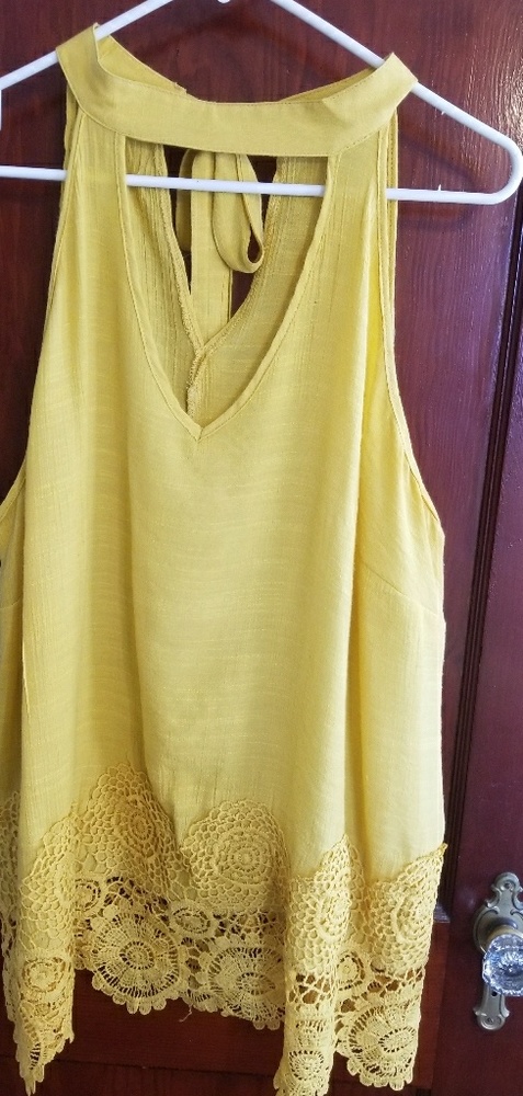 Yellow Choker Neck Top